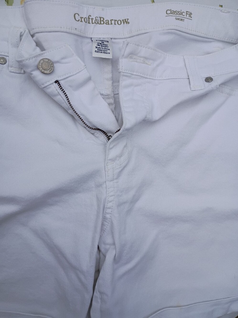 croft & barrow White Jean Shorts Classic Fit